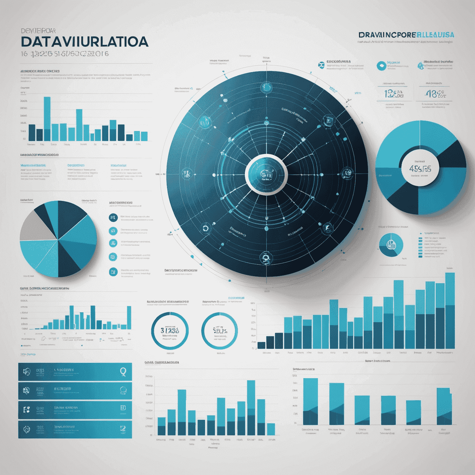 Visualización de datos y gráficos representando conceptos de ciencia de datos en el contexto de la industria tecnológica argentina